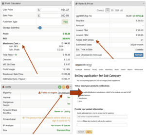 Ranks & Prices Keepa Drop, Manual Ungate & Max Cost Move