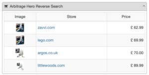 SAS now contains panel from Arbitrage Hero, showing you etailers carrying the product you are analyzing