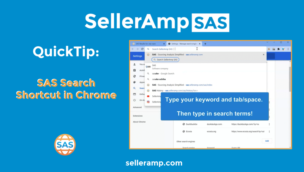 Create a SAS Search Shortcut in Chrome Seller Amp Tools For Amazon