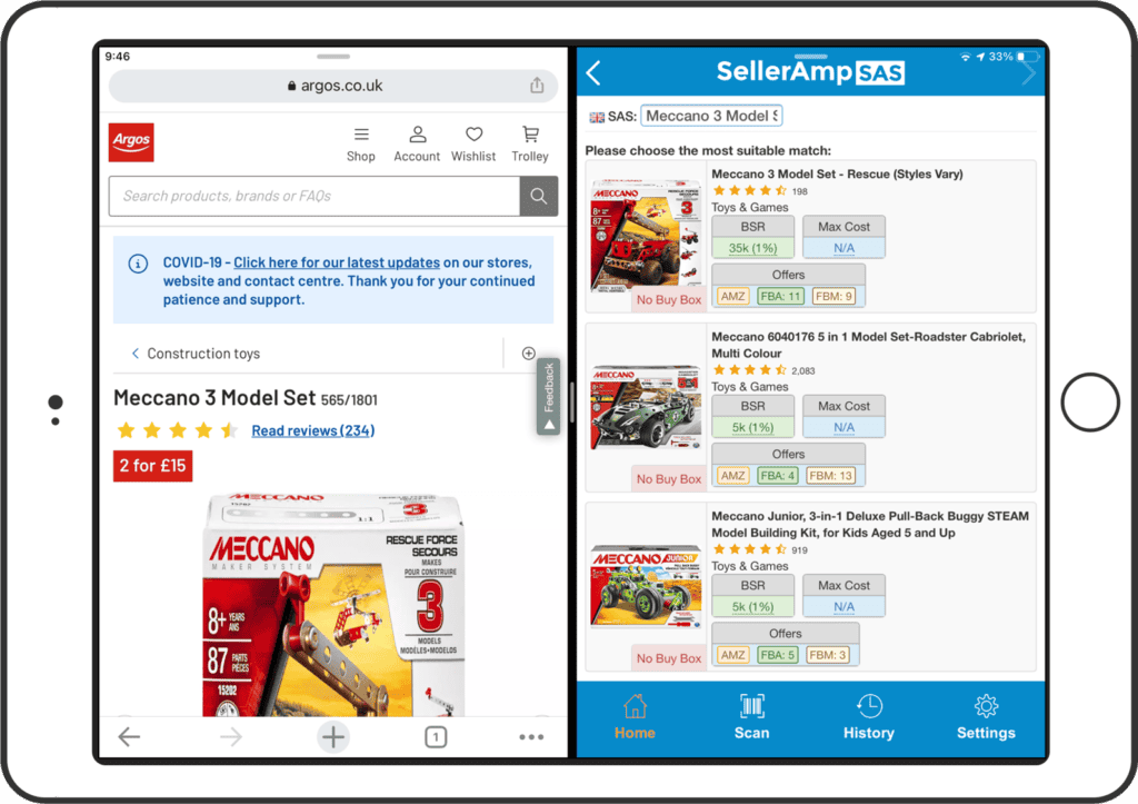 Use Split Screen/multitasking mode on SAS mobile app