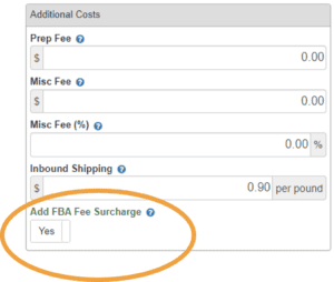 Amazon FBA surcharge