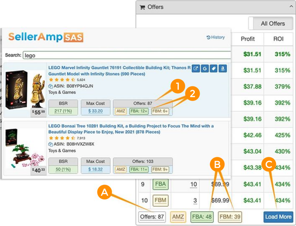 SellerAmp SAS Offers panel update