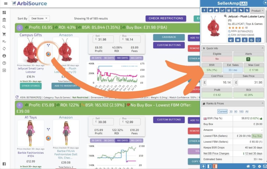 SellerAmp SAS integration with ArbiSource