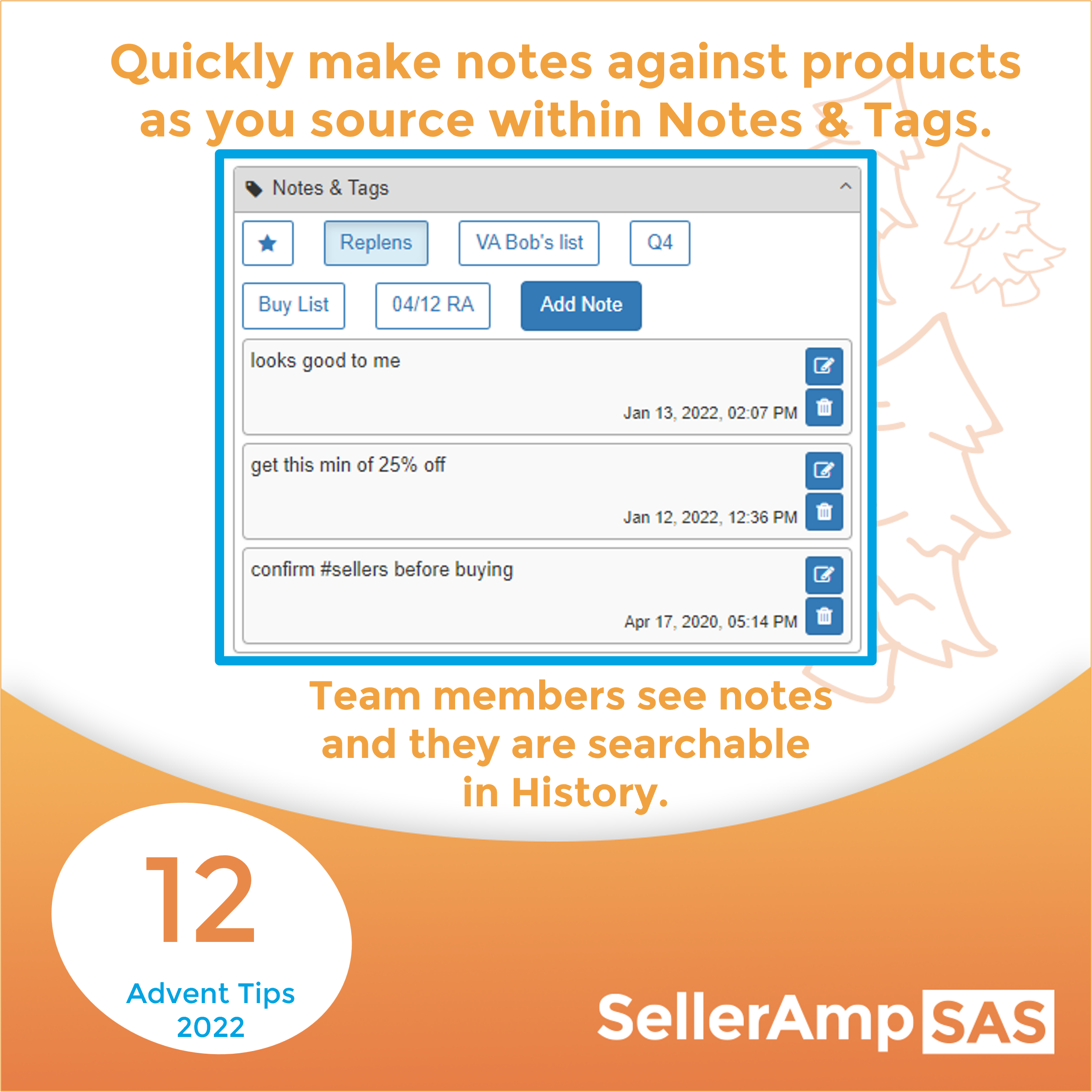 Make notes for yourself or your team in the SAS Notes & Tags panel