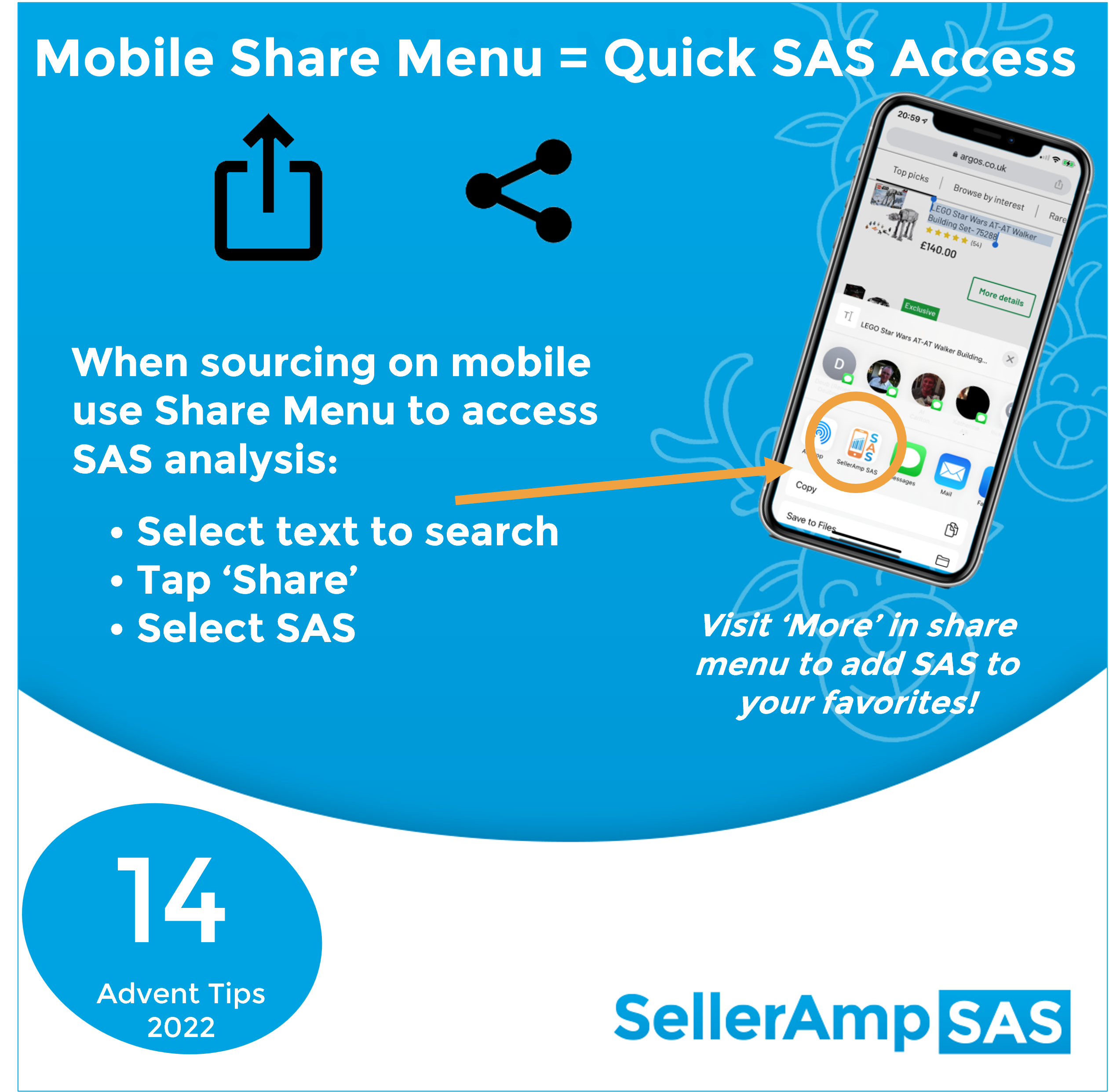 Access SAS mobile app from any site via Share Menu