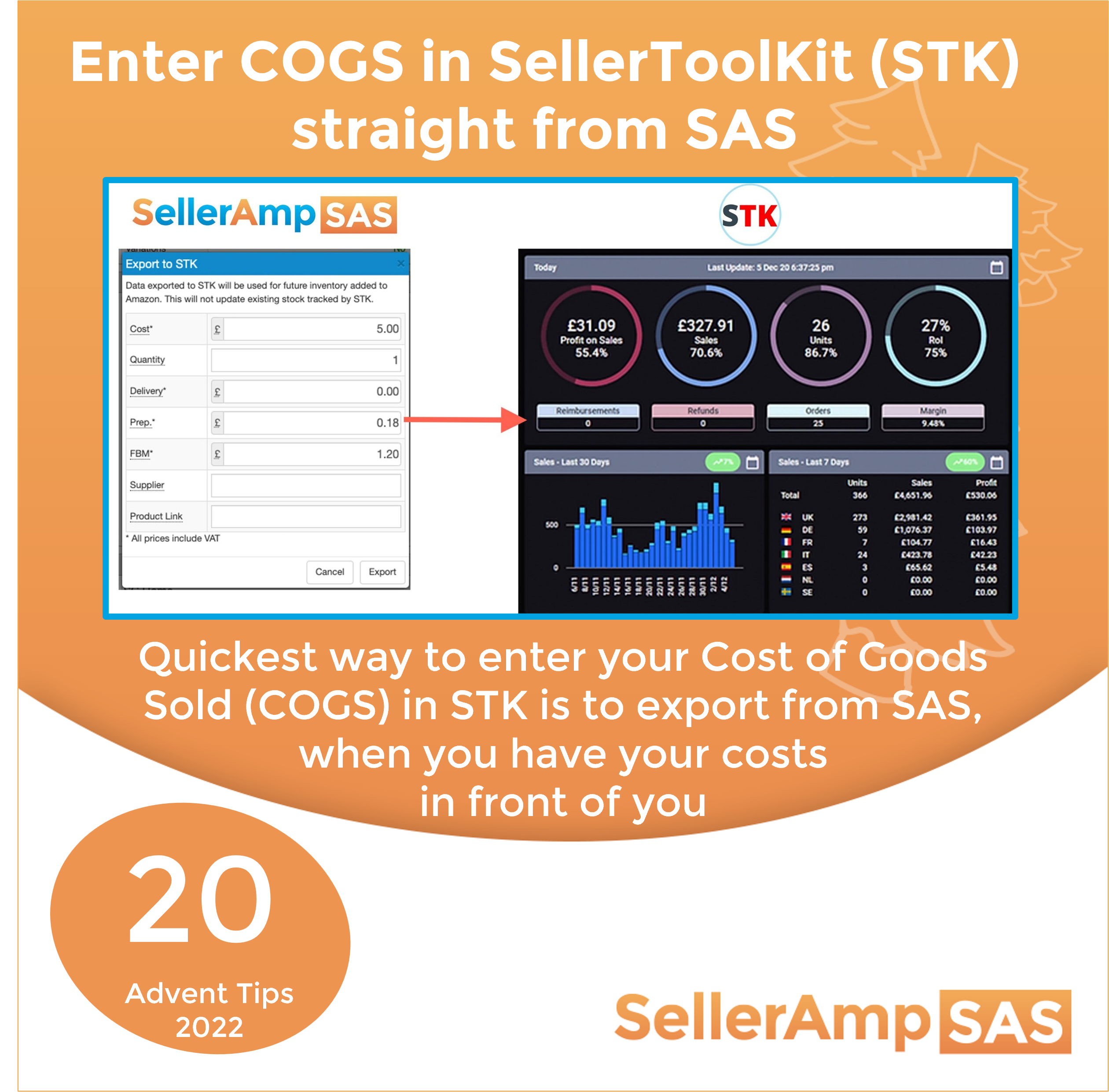 Export COGS to STK easily through SellerAmp SAS