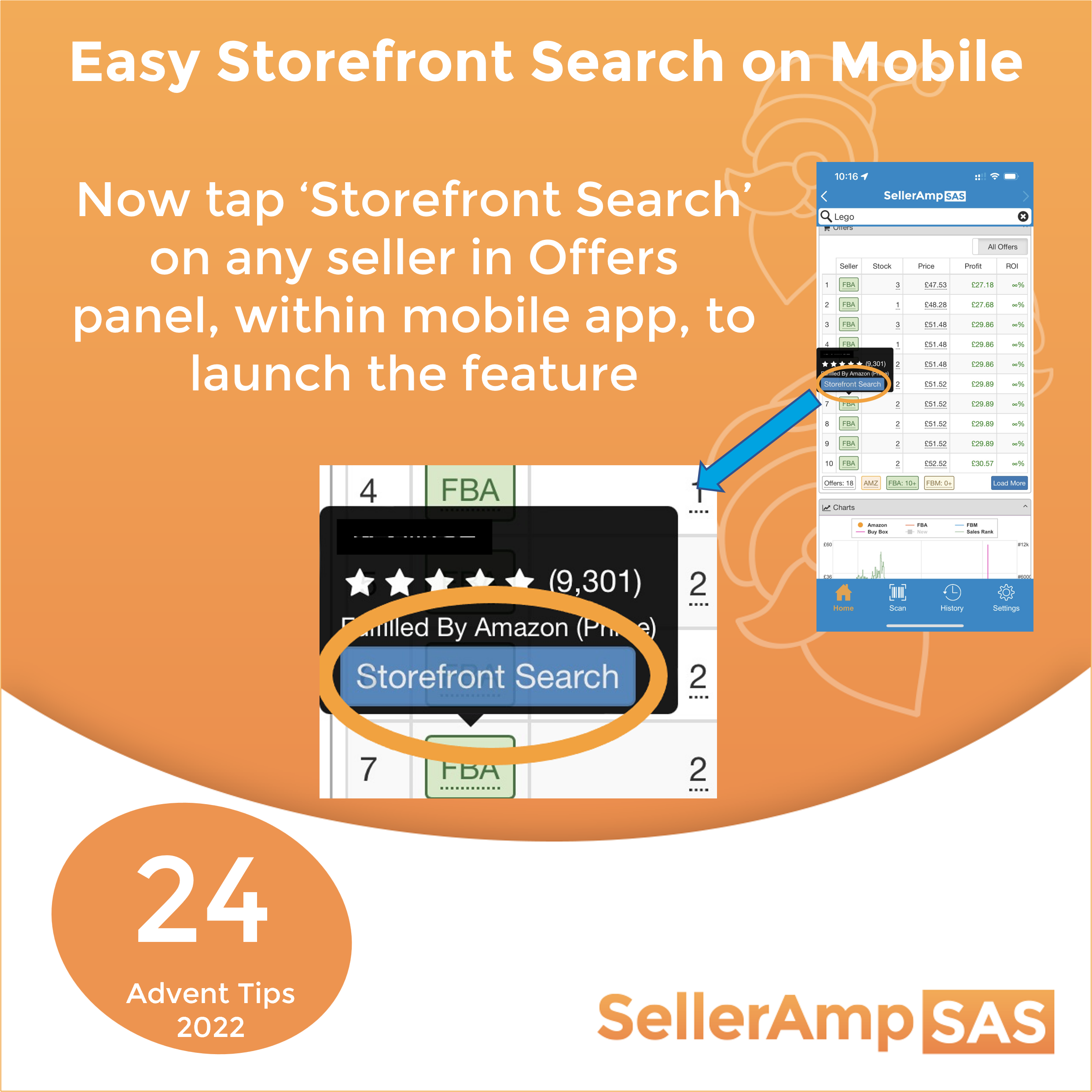 Storefront Search now easily accessible in SellerAmp mobile app