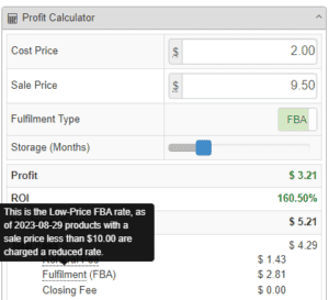 Low-Price FBA fees now available in SellerAmp SAS