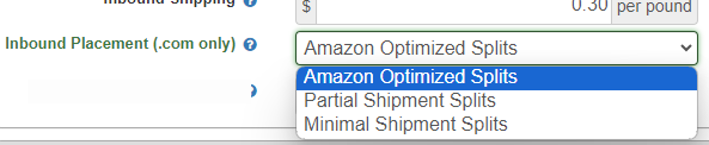 SellerAmp Amazon Inbound Placement - Set your default