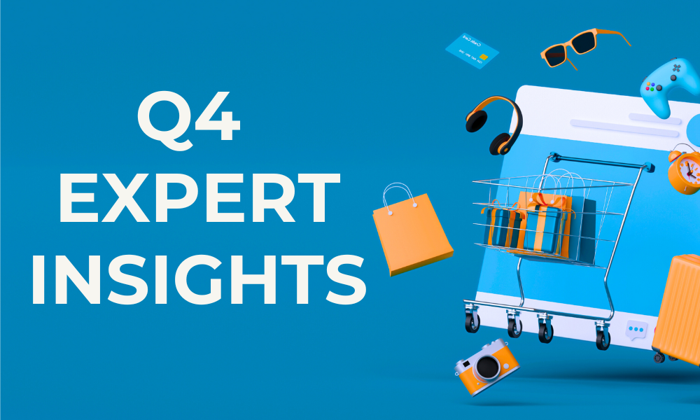 Image depicting shopping bags and products with the wording "Q4 Expert Insights"